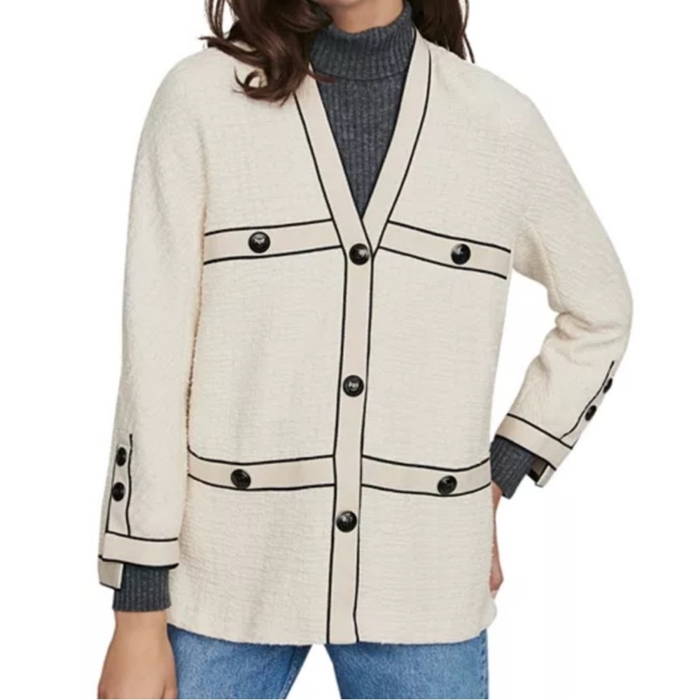Maje Voppy Tweed Cardigan SZ 40